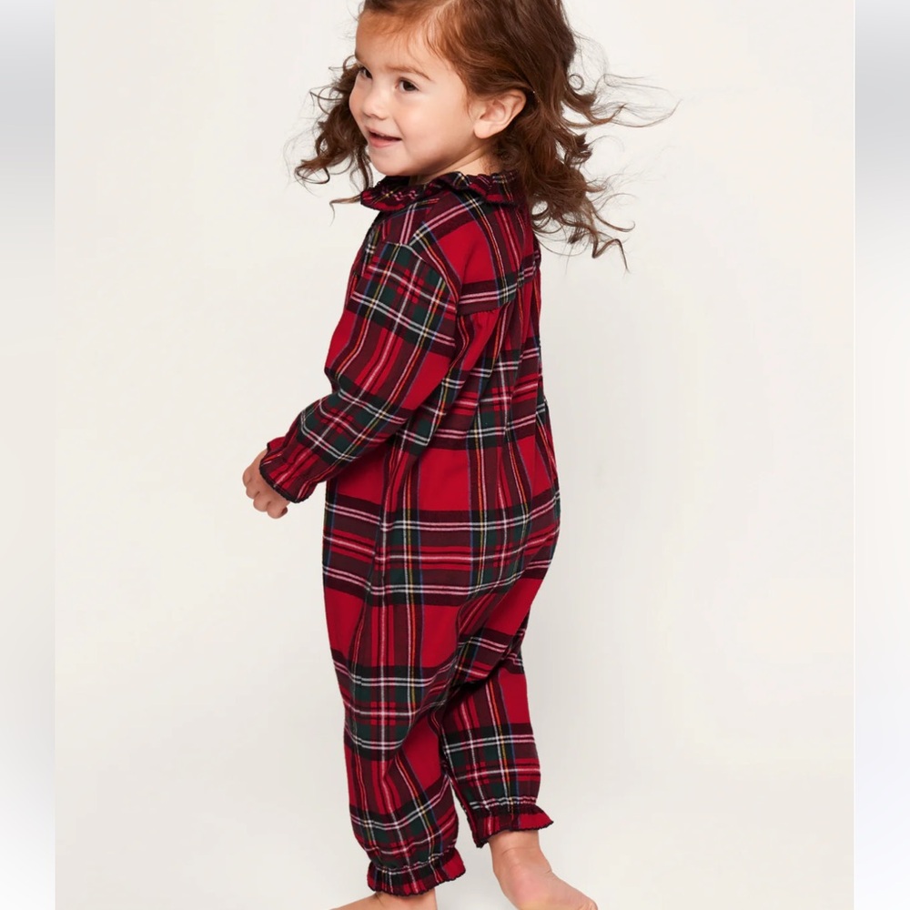 Petite Plume Baby's Brushed Twill Madeline Romper in Imperial Tartan 6/12 Months - Picture 4 of 9